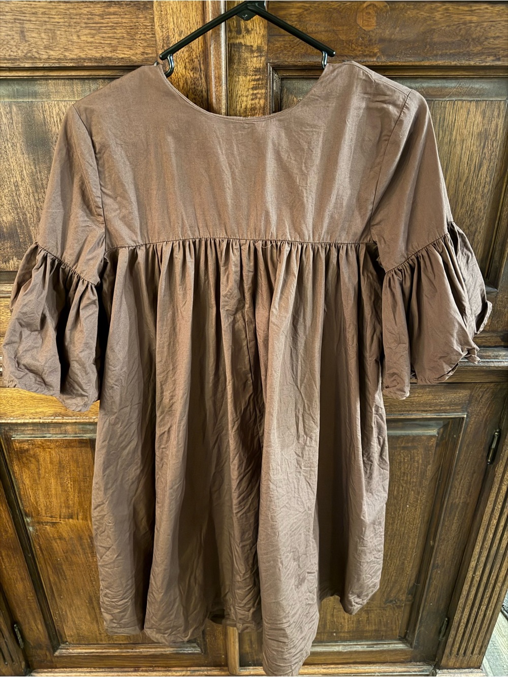 ASOS DESIGN - Robe babydoll Dress Chocolate Brown Us 4 Puffy Sleeves
